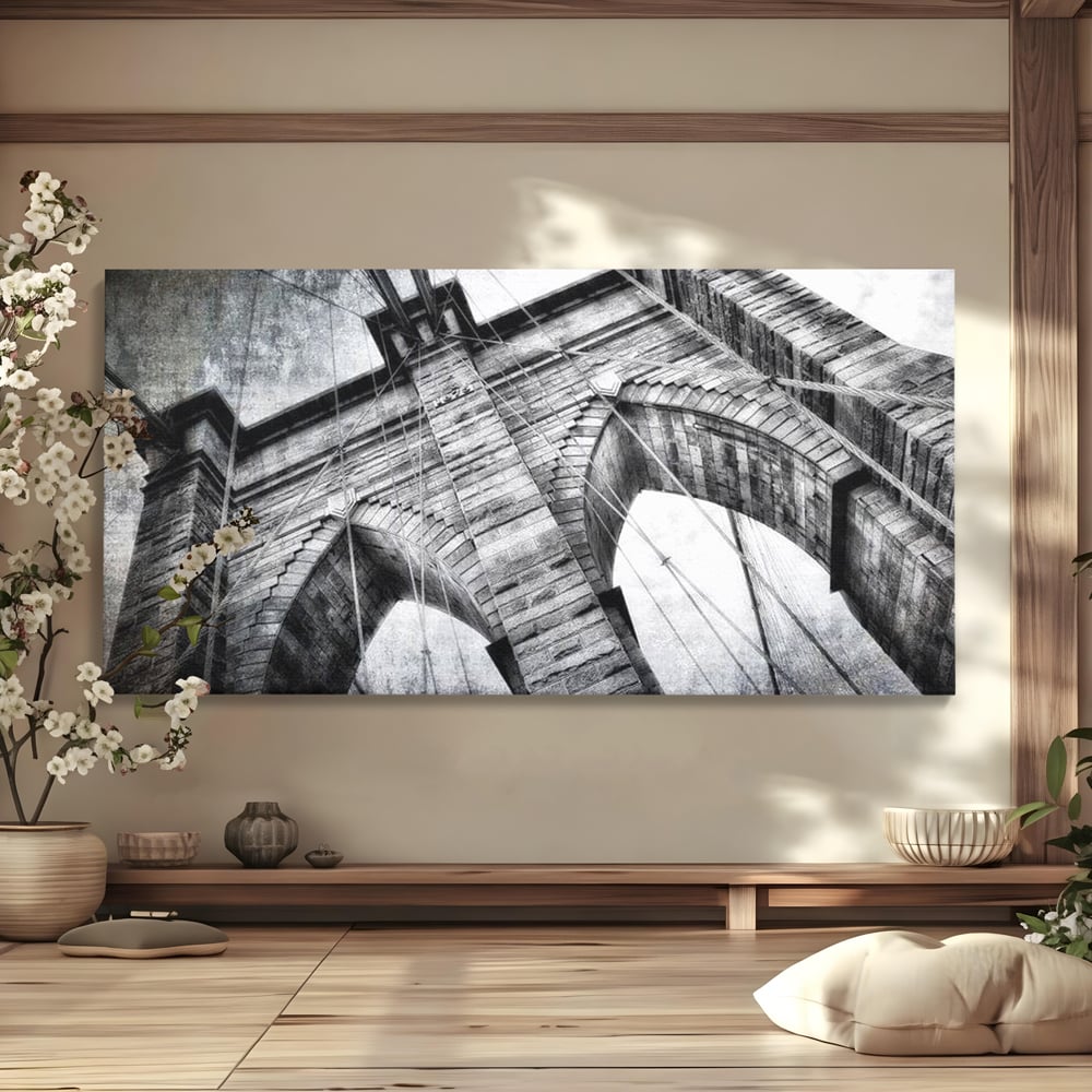 Tablou canvas cu tablou canvas cu podul brooklyn, fara rama, pe sasiu de lemn